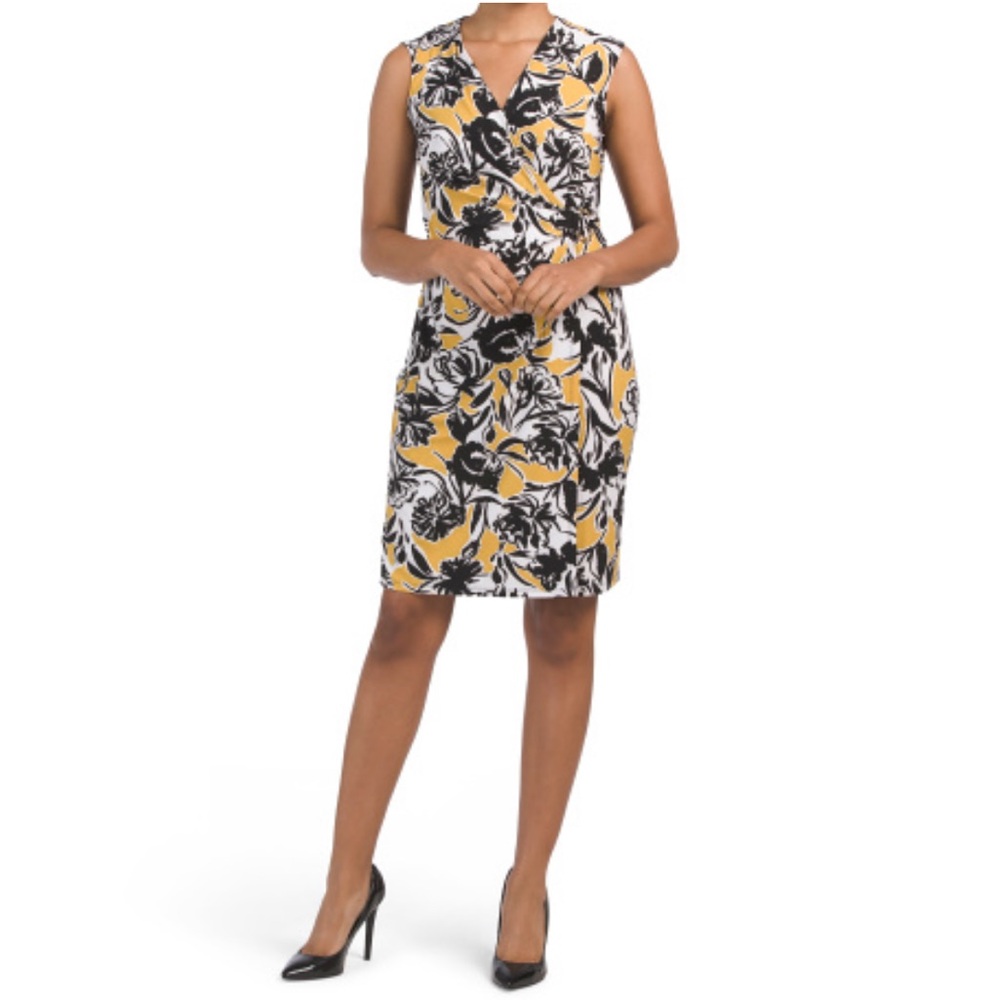 Evan Picone Sleeveless Printed Wrap Dress